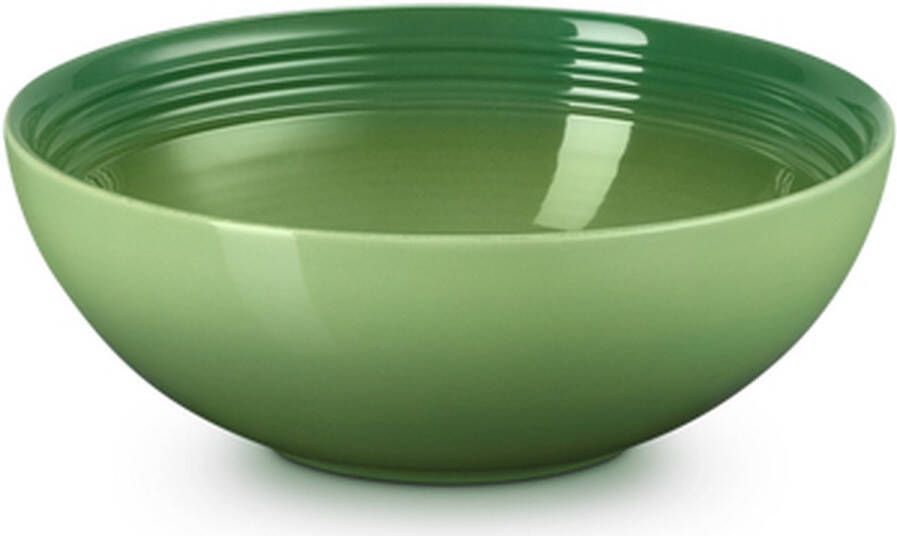 Le Creuset 2 aardewerken saladeschalen Bamboo Green 24cm