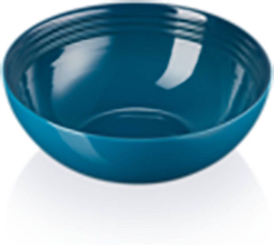 Le Creuset 2 aardewerken saladeschalen Deep Teal 24cm