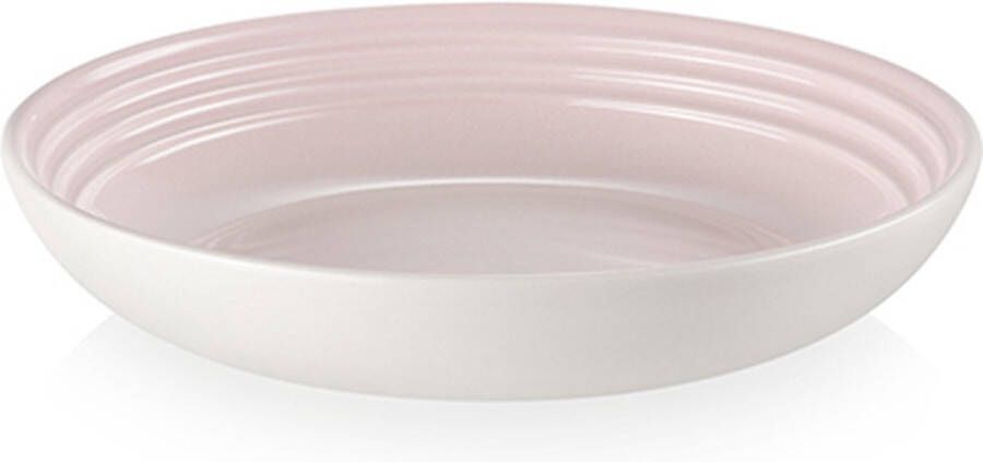 Le Creuset 4 aardewerken diepe borden Shell Pink 22cm