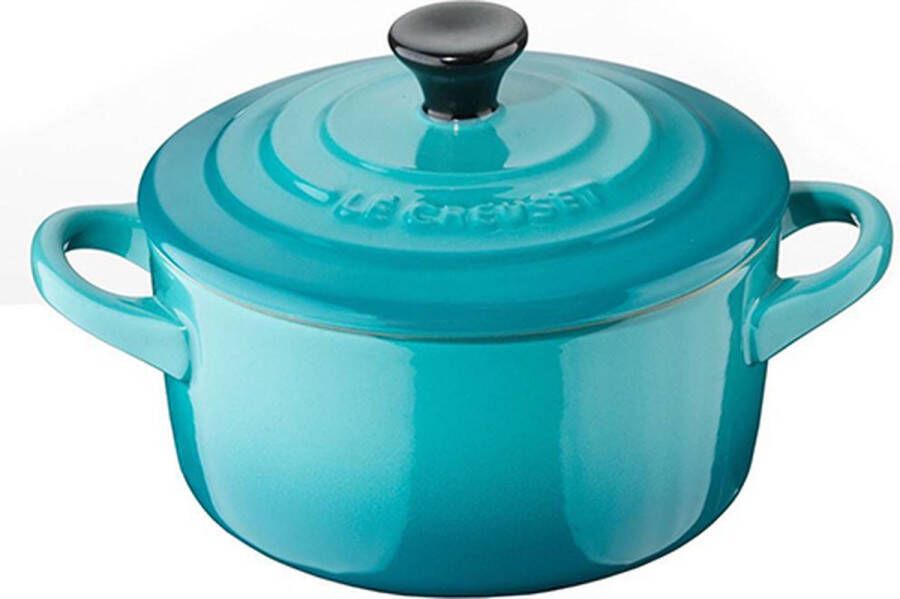 Le Creuset 6 aardewerken mini braadpannetjes Caribbean Blue 10cm 0 25l