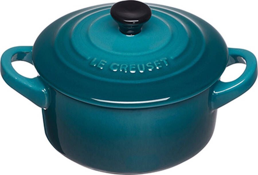 Le Creuset 6 aardewerken mini braadpannetjes Deep Teal 10cm 0 25l