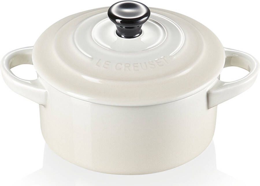 Le Creuset 6 aardewerken mini braadpannetjes Meringue 10cm 0 25l