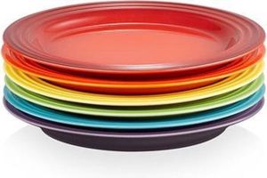Le Creuset 6 Delige Ontbijtbordenset 22 cm Regenboog Kleuren