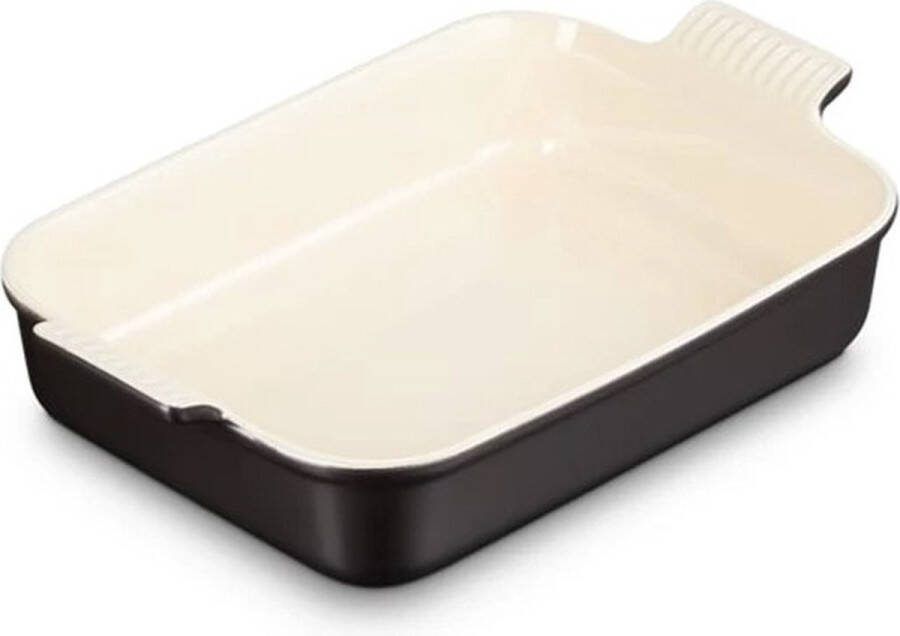 Le Creuset aardewerk rechth. ovenschaal 32cm 3.85L mat zwart