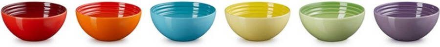 Le Creuset Aardewerk Snackschaaltjes 12cm Regenboog 6-dlg