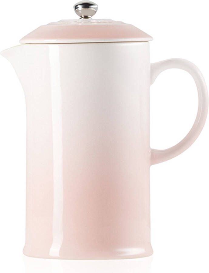 Le Creuset Aardewerken koffiepot met pers Shell Pink 22cm 0 8l