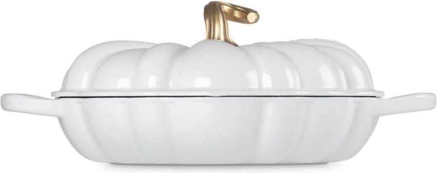 Le Creuset Braadpan Campagnard 28 cm Pompoen in Geëmailleerd Gietijzer Wit