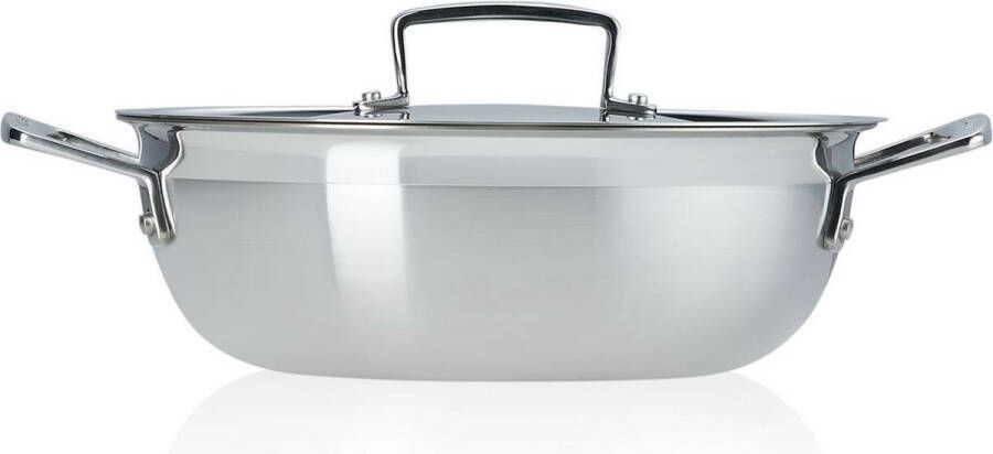 Le Creuset Braadpan Casserole Chefpan 3Ply Stainless Met anti-aanbaklaag 24cm