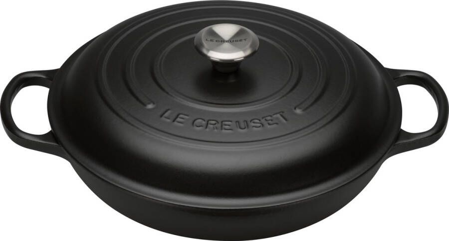 Le Creuset Braadpan Campagnard Signature Mat Zwart Zwart ø 30 cm 3.5 Liter