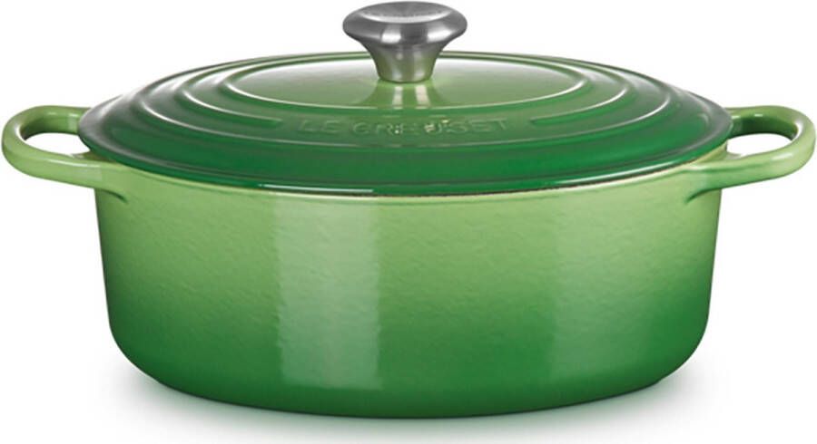 Le Creuset gietijzeren ovale braadpan Bamboo Green 29cm 4 7l