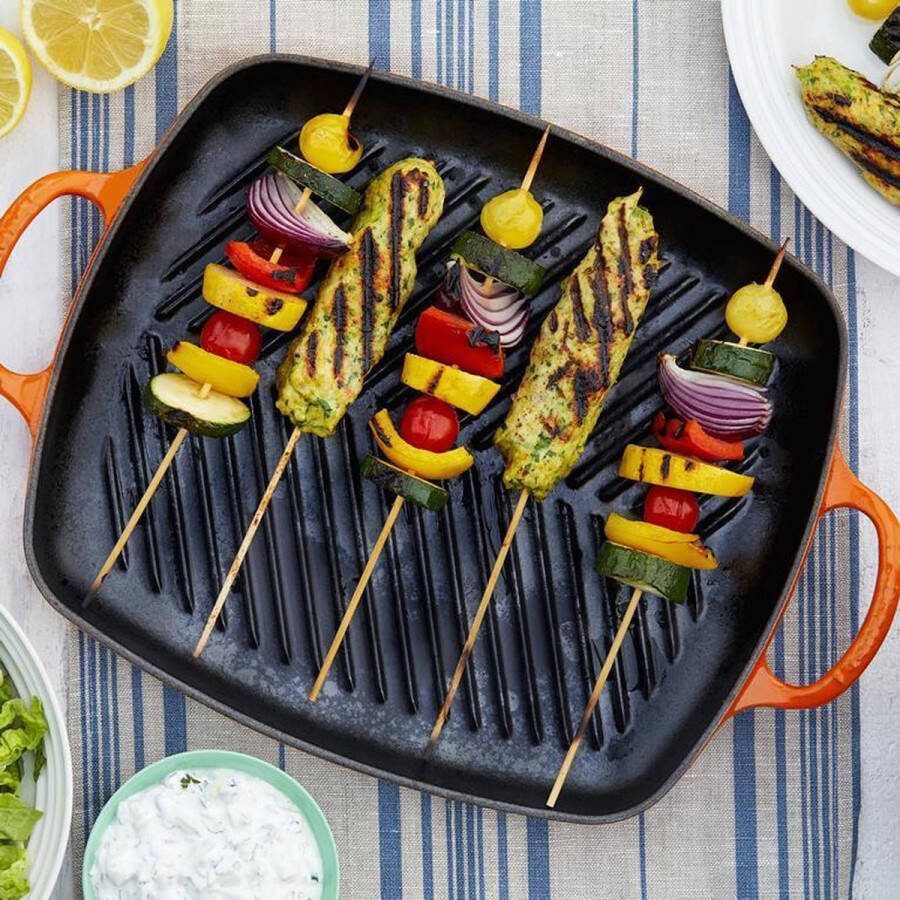 Le Creuset Gietijzeren rechthoekig grillplaat oranjerood 30cm