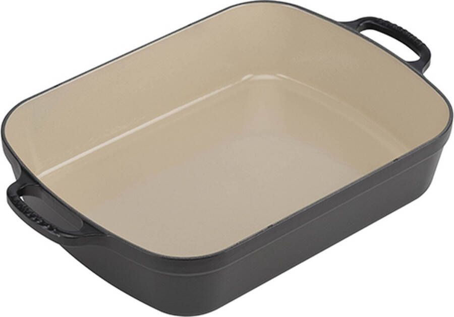 Le Creuset Gietijzeren rechthoekige braadslede Mat Zwart 37cm 6 6l