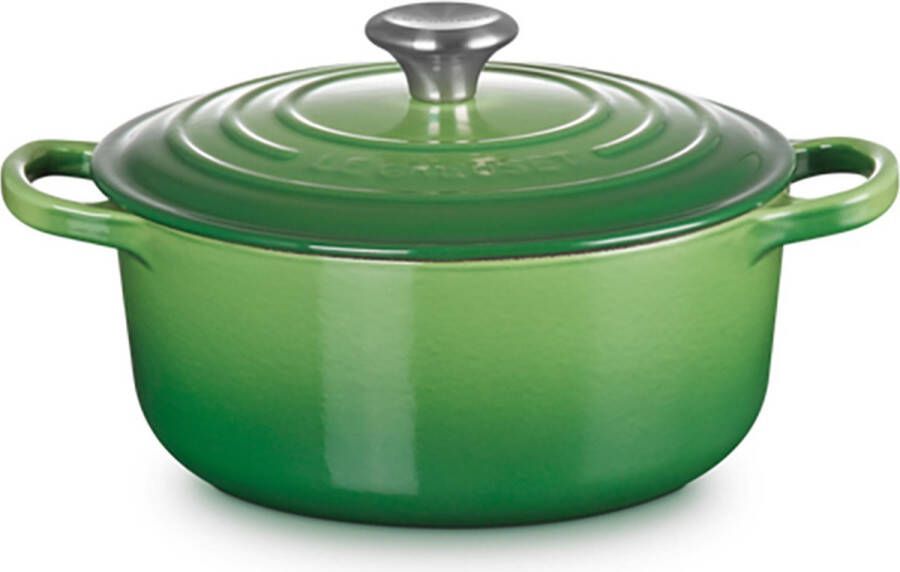 Le Creuset gietijzeren ronde braadpan Bamboo Green 20cm 2 4l