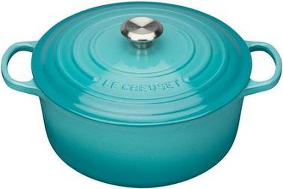 Le Creuset Gietijzeren ronde braadpan Caribbean Blue 20cm 2 4l