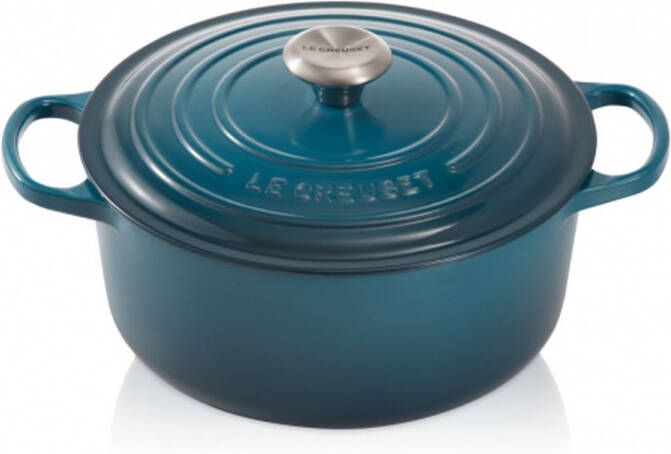 Le Creuset Gietijzeren ronde braadpan Deep Teal 20cm 2 4l