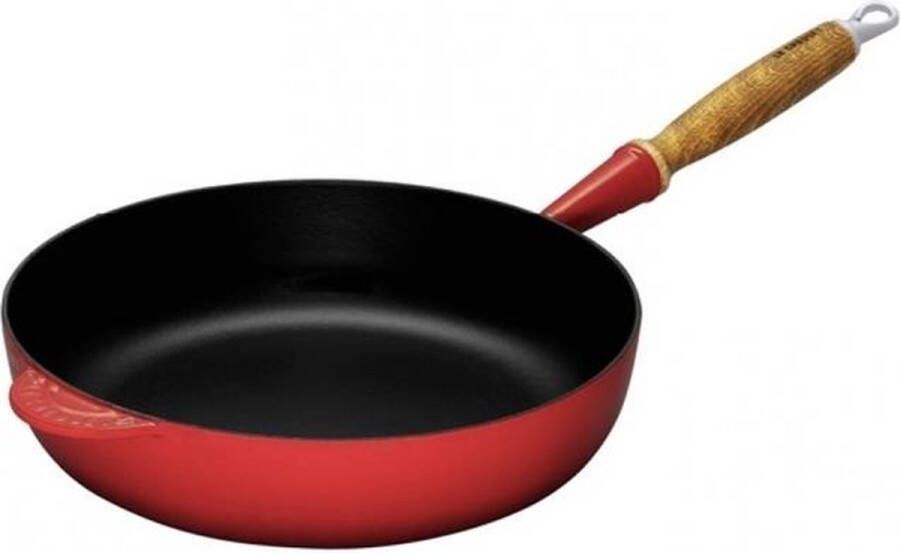 Le Creuset Hapjespan Signature Kersenrood ø 28 cm 3.6 liter- geëmailleerde anti-aanbaklaag