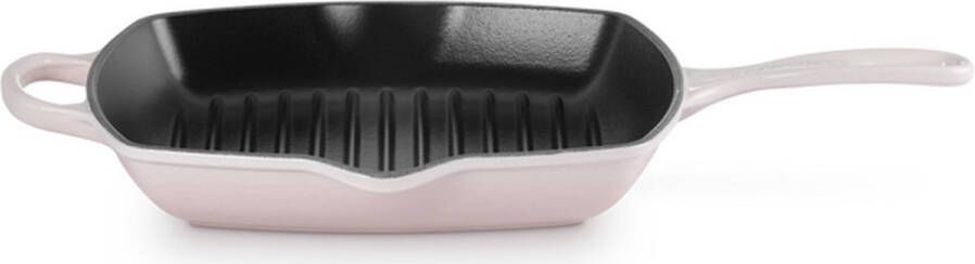 Le Creuset gietijzeren vierkante grillpan 26cm Shell Pink