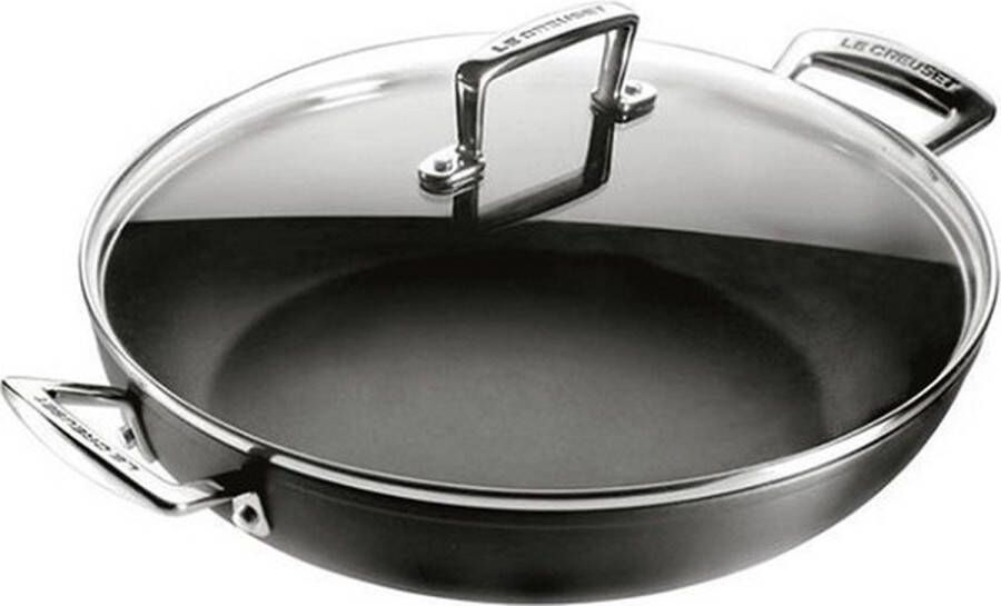 Le Creuset Hapjespan met deksel Les Forgées TNS ø 28 cm 3.2 liter standaard anti-aanbaklaag