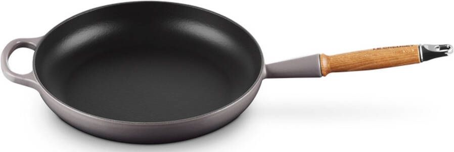 Le Creuset Koekenpan Signature 28 Cm in Geëmailleerd Gietijzer met Houten Handvat Flint