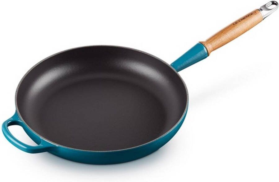 Le Creuset Koekenpan Signature Deap Teal ø 28 cm 2.6 liter geëmailleerde anti-aanbaklaag
