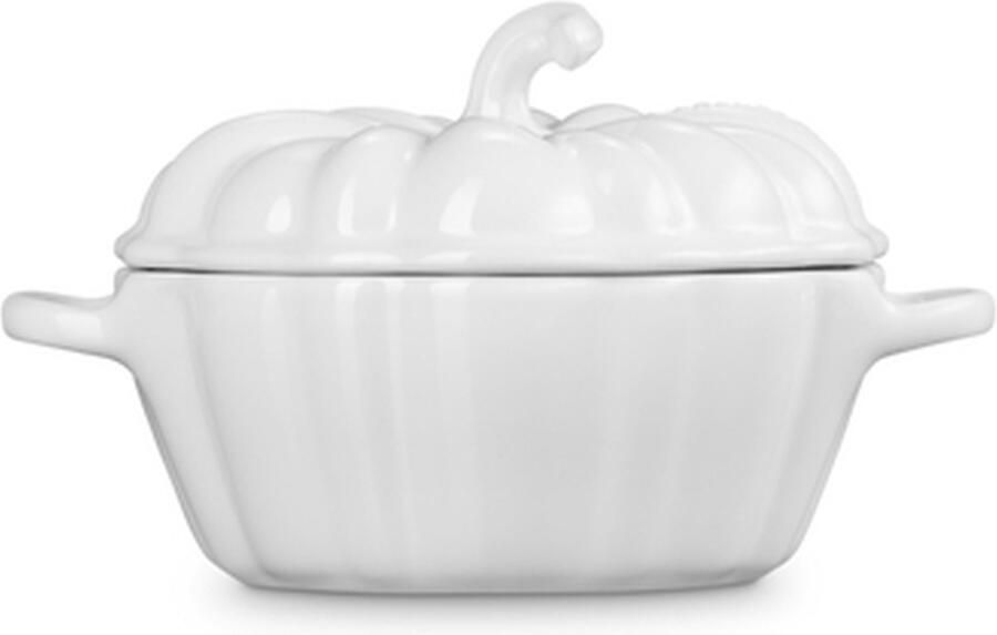 Le Creuset Mini-Braad- Stoofpan Pompoen in Aardewerk 16 Cm Wit
