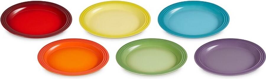 Le Creuset Vancouver Dinerbord 27cm Regenboog 6-dlg