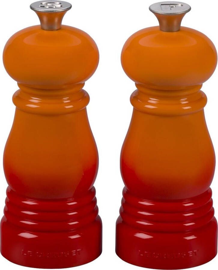 Le Creuset Mini Peper- en zoutset Oranjerood 12 cm