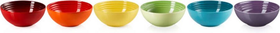 Le Creuset Ontbijtkommen Regenboog ø 16 cm 650 ml 6 Stuks