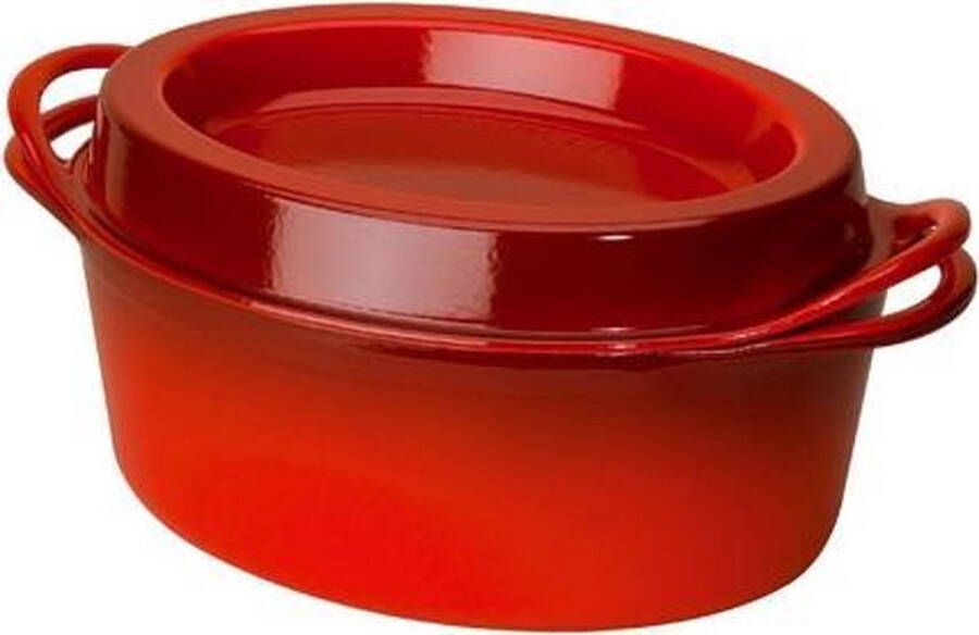 Le Creuset Ovale braadpan Doufeu Kersenrood 30cm 5 7l