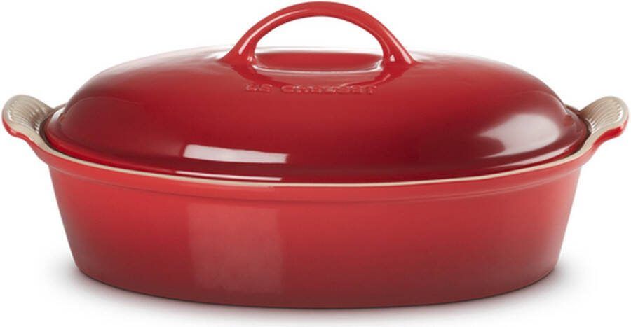 Le Creuset Ovenschaal met deksel Kersenrood Hertitage 32cm