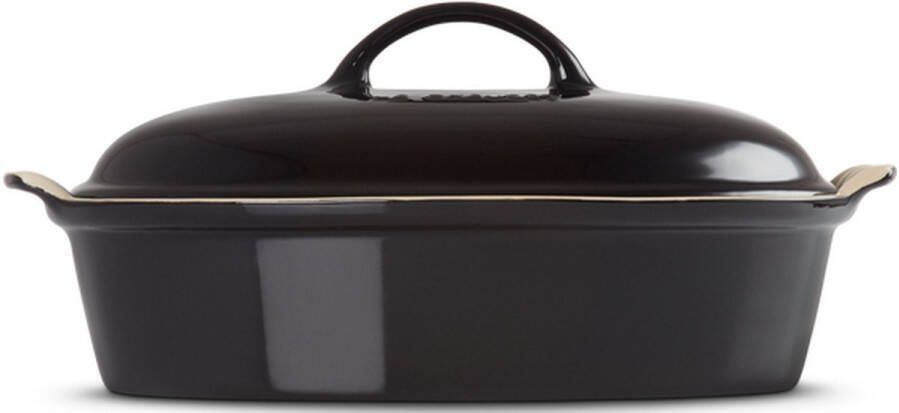 Le Creuset Ovenschaal Ovaal met Deksel in Aardewerk Ebbenzwart