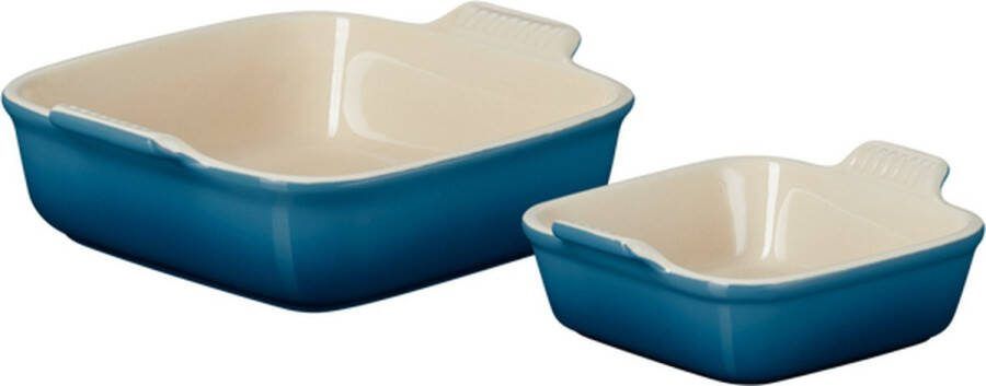 Le Creuset Ovenschaal Vierkant Set Van 2 Stuks Deep teal