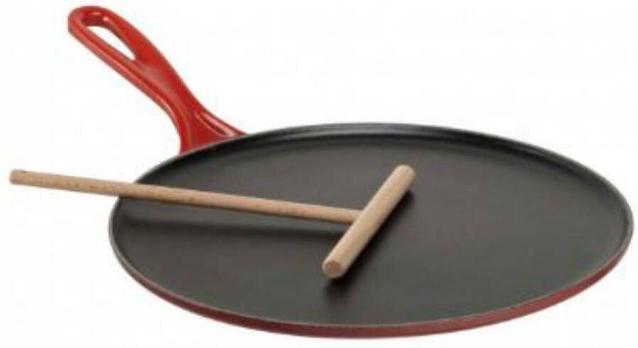 Le Creuset Tradition Pannenkoekenpan Koekenpan Vaatwasserbestendig Geschikt Voor Alle Warmtebronnen Geëmailleerd Gietijzer Kersenrood