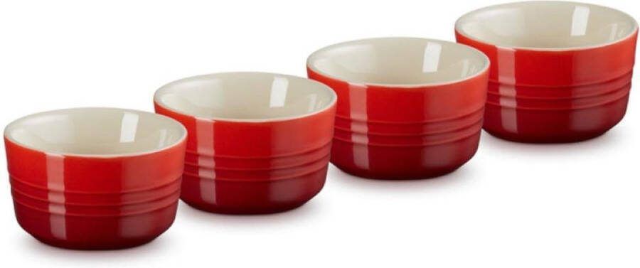 Le Creuset Ramekins Kersenrood ø 8 cm 100 ml 4 stuks