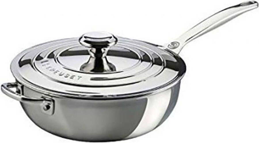 Le Creuset RVS PLUS Sauteuse 'Chef' met anti-aanbaklaag 3 3L 24cm