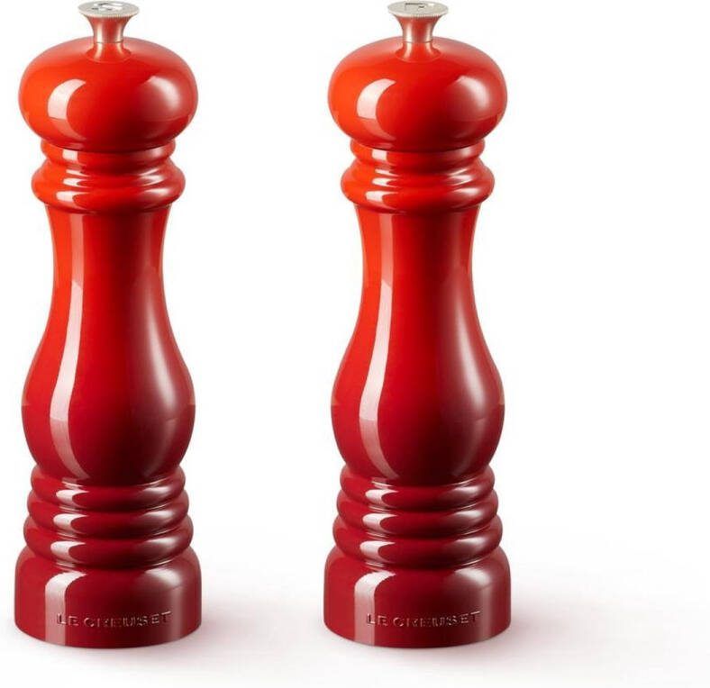 Le Creuset set peper- en zoutmolen 21 cm Rood
