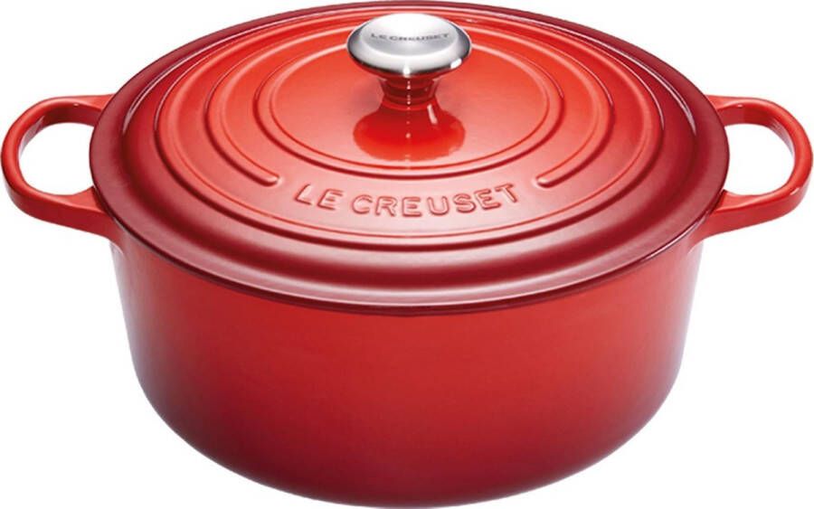Le Creuset Gietijzeren Ronde Braadpan Kersenrood 22cm 3 3l | Potten&Pannen | Keuken&Koken Keukengerei | 0024147260677 - Foto 3