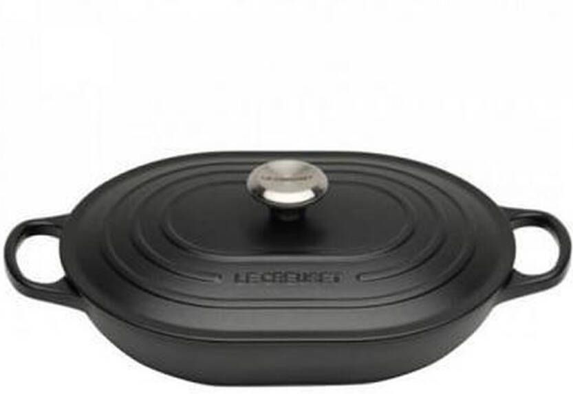 Le Creuset Signature Braadpan Braadslede Vaatwasserbestendig Gietijzer Mat zwart