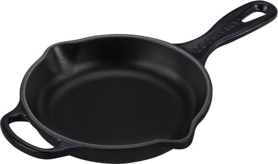 Le Creuset Skillet Signature Mat Zwart ø 16 cm geëmailleerde anti-aanbaklaag