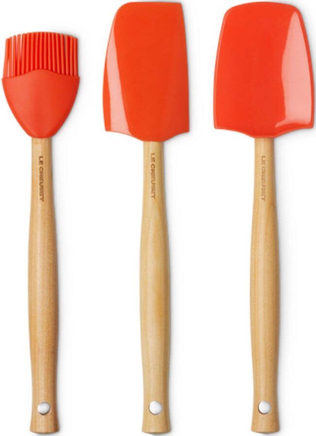 Le Creuset Spatelset 3 stuks Premium Oranjerood