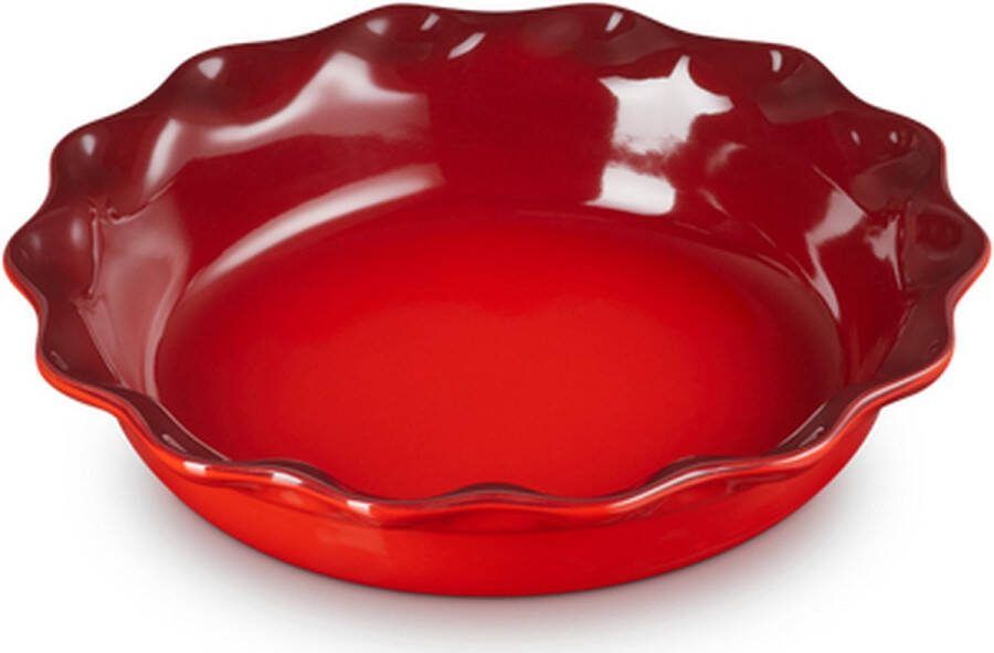 Le Creuset Taartvorm 23 Cm Rond Hoog in Aardewerk Kersenrood