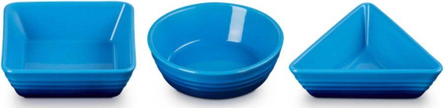 Le Creuset Tapasschaaltjes Set Van 3 Stuks Azure Blauw