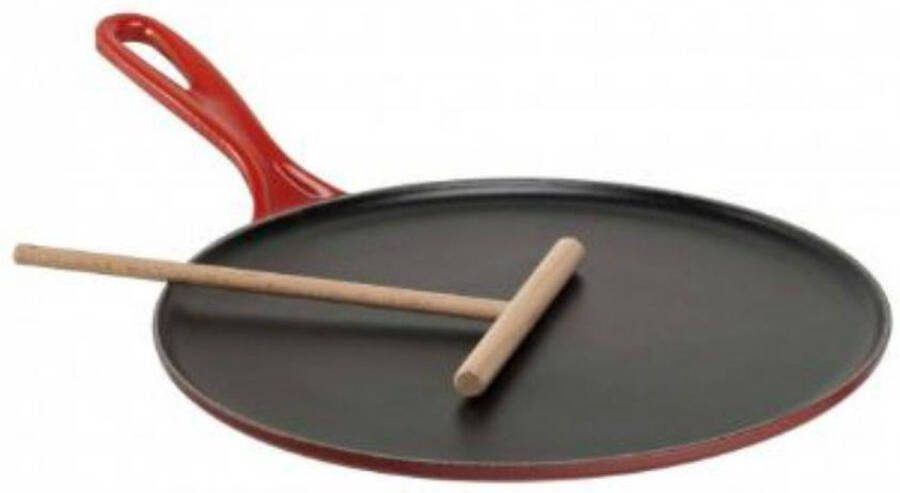 Le Creuset Tradition Pannenkoekenpan Koekenpan Vaatwasserbestendig Geschikt Voor Alle Warmtebronnen Geëmailleerd Gietijzer Kersenrood
