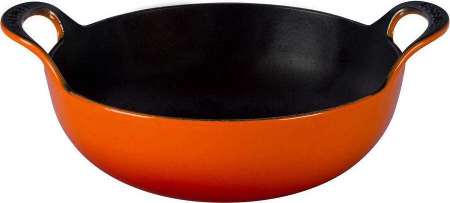 Le Creuset Wokpan Balti Dish Oranjerood ø 24 cm 2.7 liter geëmailleerde anti-aanbaklaag