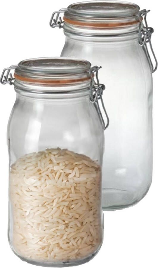 Le Parfait Voorraad weckpot 2x glas transparant 25 2 x 8 5 cm 2 L