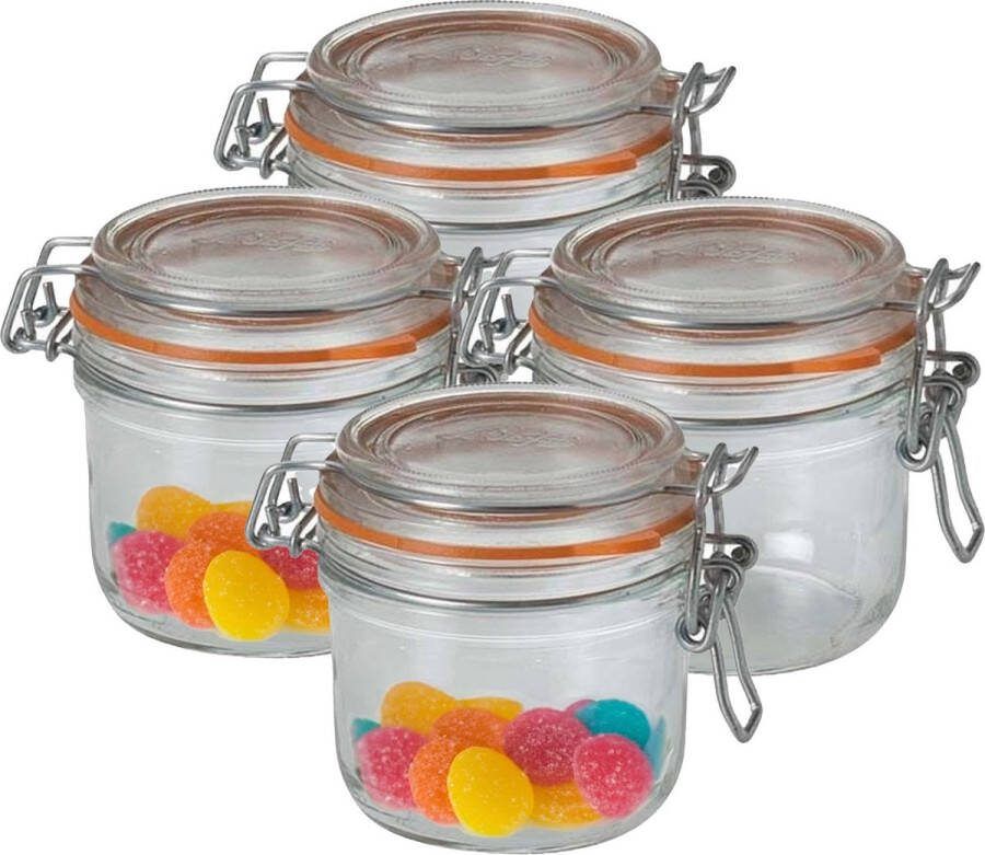 Le Parfait Voorraad weckpot 4x glas transparant 8 5 x 7 cm 200 ml