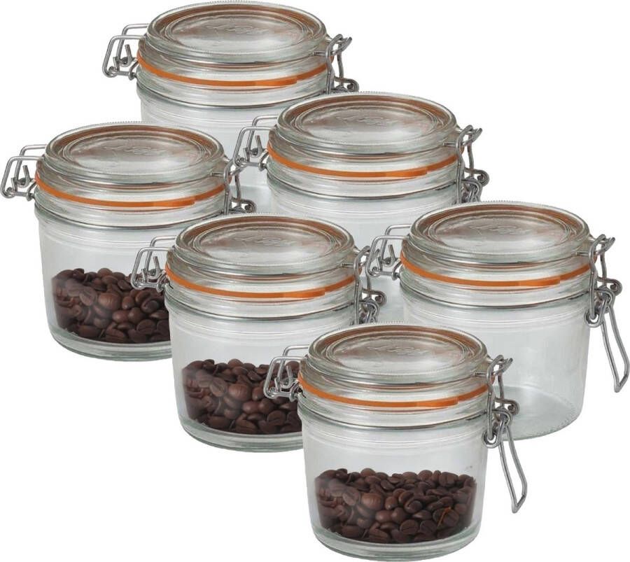 Le Parfait Voorraad weckpot 6x glas transparant 10 5 x 10 cm 500 ml