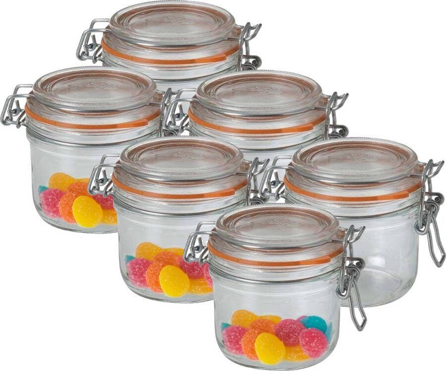 Le Parfait Voorraad weckpot 6x glas transparant 8 5 x 7 cm 200 ml