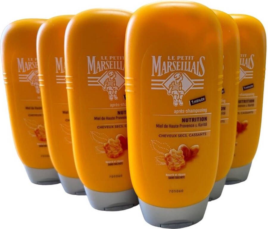 LE PETIT MARSEILLAIS Een Minuut Voeding Conditioner Honing & Sheaboter Voordeelverpakking 6x200