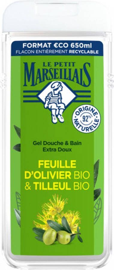 LE PETIT MARSEILLAIS Extra Milde Bad- & Douchegel Olijfblad & Limoen Biologisch 650 ml